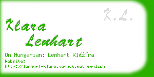 klara lenhart business card